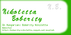 nikoletta boberity business card